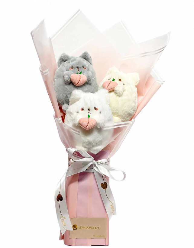 دسته گل عروسکی بانی پیچ گربه